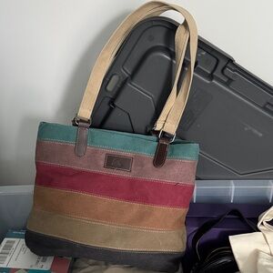 Multicolor Striped Tote Bag